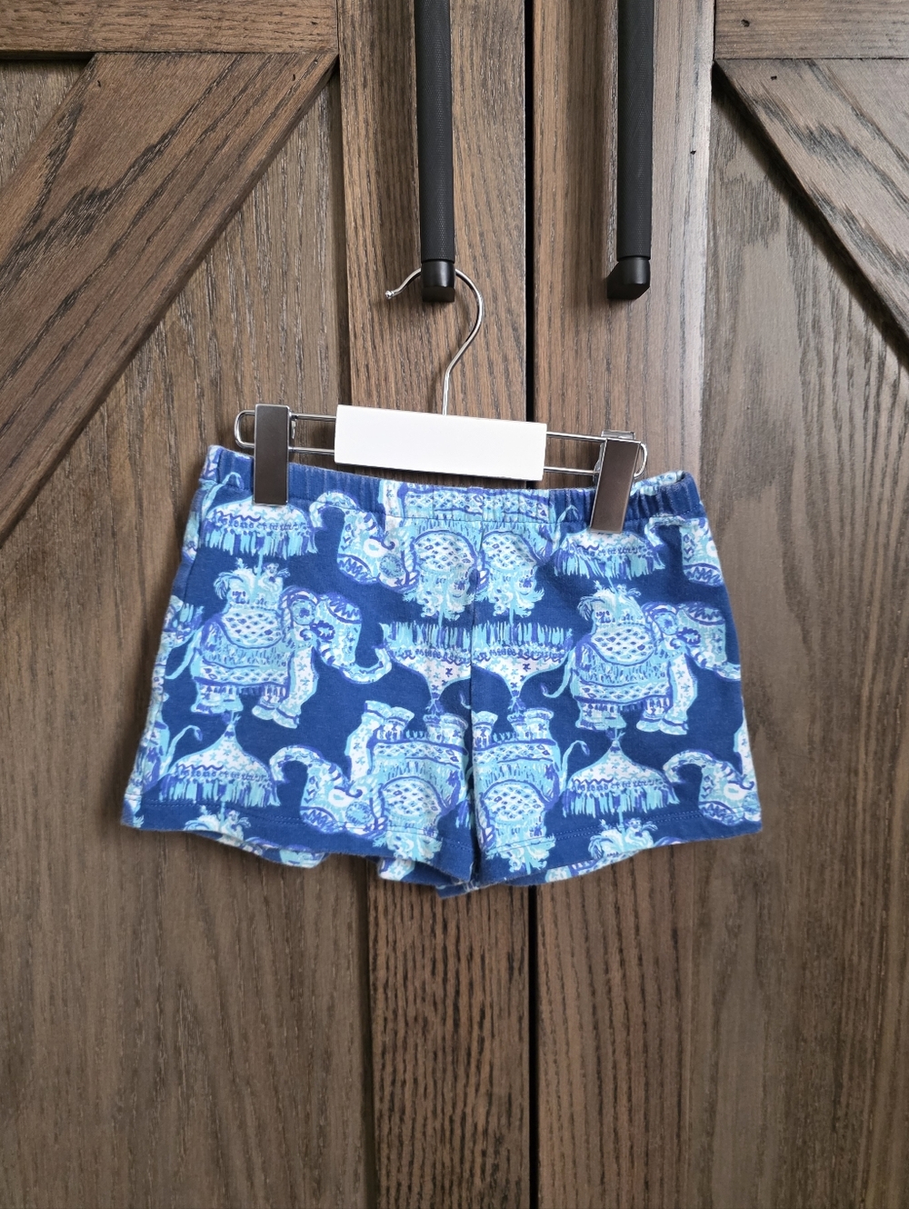 Lilly Pulitzer Blue Elephant Print Kids Shorts